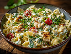 Lemon Zest Basil Chicken Pasta Salad