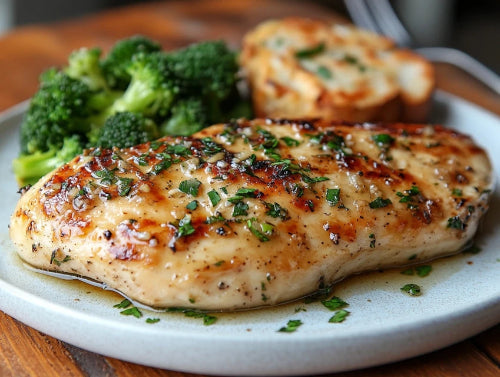 Lower Carb - Garlic Chicken, Roasted Cauliflower, Broccoli