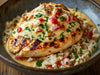 Queso Chicken, Cilantro Rice, Caramelized Peppers & Onions - NEW