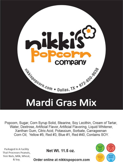 4 Cup Peg Bag - Mardi Gras Mix Popcorn