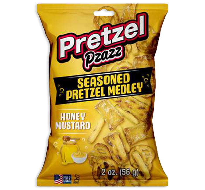 PRETZEL PZAZZ SEASONED PRETZEL MEDLEY PEG BAG-HONEY MUSTARD