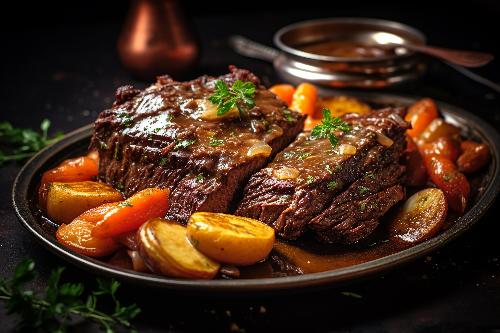 Country Red Wine Chuck Roast, Red Skin Potatoes & Carrots