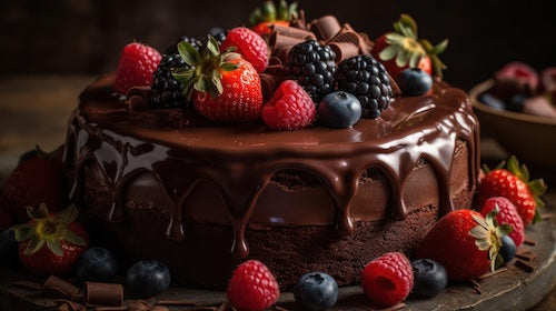 Berry Me In Chocolate Cake Slice