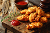 Buttermilk Chicken Tenders, Fried Green Beans, Mashed Potatoes