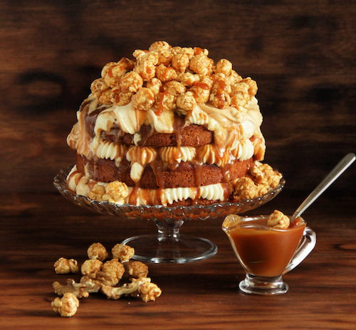 Caramel Cake Slice, Caramel PopCorn Topping