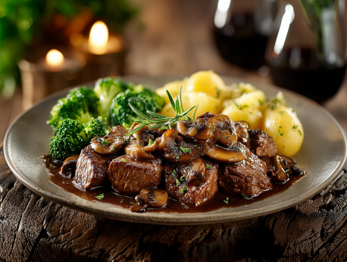 Chateau Filet Mignon Beef Tips, Butter Yukons, Broccoli - NEW