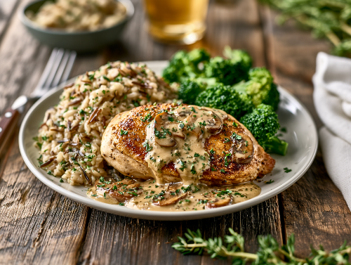Chicken Gloria, Wild Rice Risotto, Broccoli - NEW