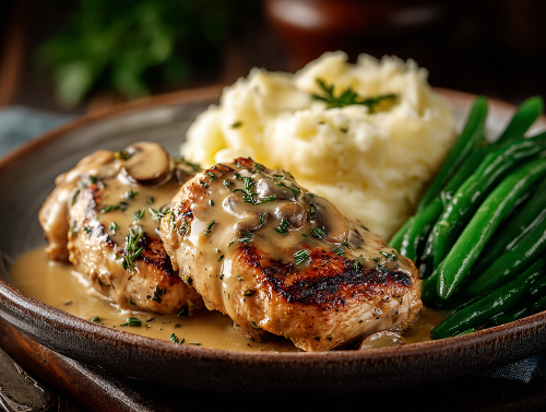 Chicken Marsala, Mashed Potatoes, Green Beans - NEW