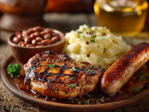 BBQ Chicken & Sausage Dinner