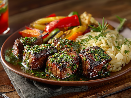 Chimichurri Steak Tips with Rice & Vegetables - NEW
