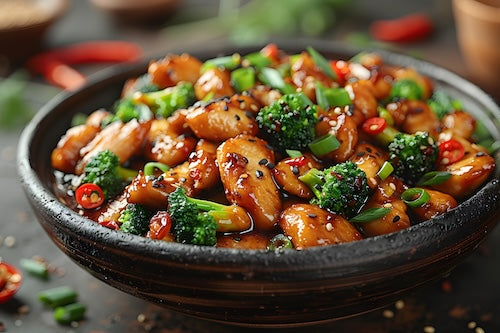 Chinese Chicken Broccoli Stir Fry, White Rice