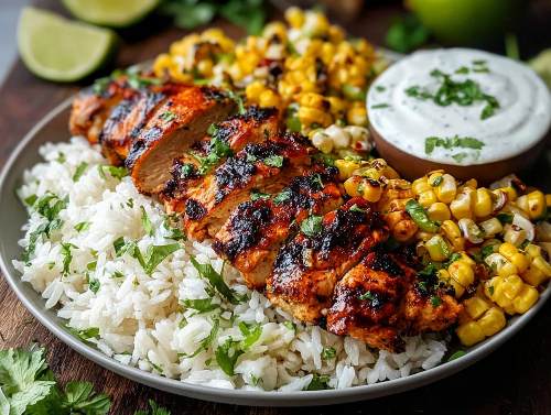 Citrus Crema Chicken, Sweet Corn, Zesty Rice