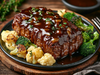 Country Meatloaf, Caramelized Onions and Fresh Veggies