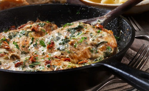 Creamy Garlic Chicken, Yukon Gold Potatoes, Broccoli