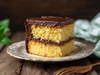 European Butter Cake Slice with Ghirardelli Chocolate Frosting