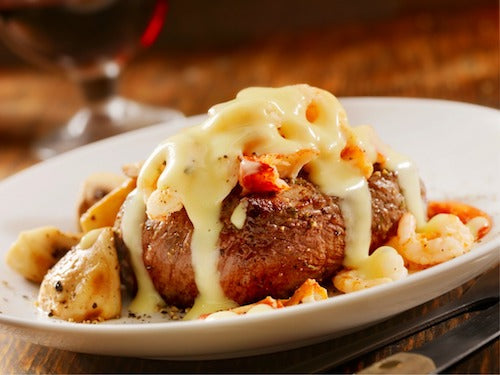 Filet Mignon, Lobster Bernaise Sauce, Fried Green Beans, Mashed Potatoes