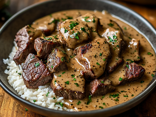 French Marchand de Vin Beef and Rice