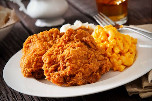 Fried Chicken, Cheesy Mac, Mashed Potatoes