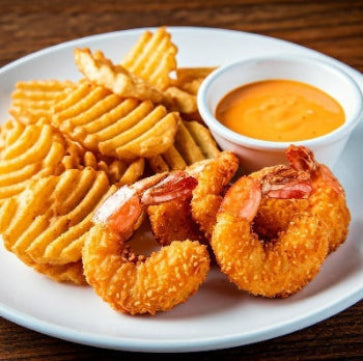 Fried Shrimp, Seasoned Cottage Fries, Bang Bang Sauce