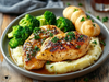 Garlic Knot Chicken, Mash Potatoes, Broccoli