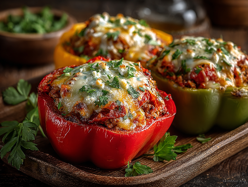 Ground Turkey Stuffed Peppers