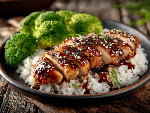 Honey Sweet Teriyaki Chicken, White Rice & Broccoli