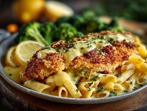 Italian Lemon Crusted Chicken with Creamy Lemon Sauce