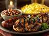 Labor Day Chicken and Sausage BBQ Platter