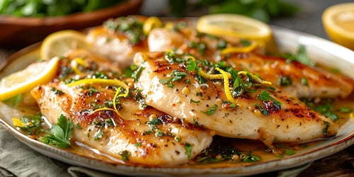 Lemon Chicken Parmesan Tenders, Angel Hair Pasta, Spinach Casserole