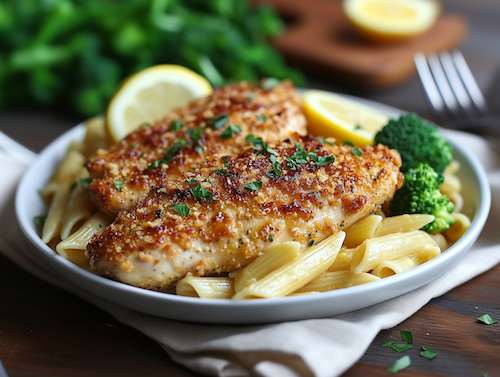 Italian Lemon Crusted Chicken with Creamy Lemon Sauce