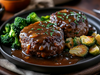 Lower Carb - Down Home Meatloaf Dinner, Maple Brussels, Broccoli