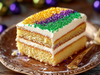 Mardi Gras Vanilla Cream Cake - NEW