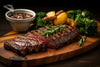 NY Strip Steak, Potatoes, Broccoli, Cognac Peppercorn Sauce - NEW