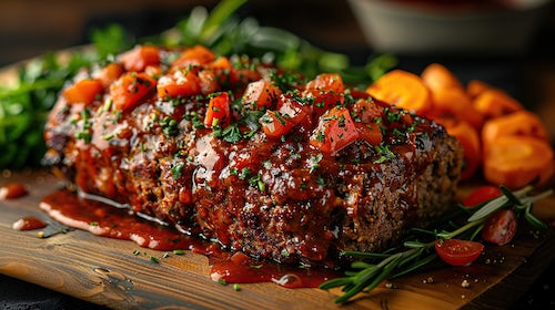 French Provencal Meatloaf, Au Gratin Potatoes, Veggies