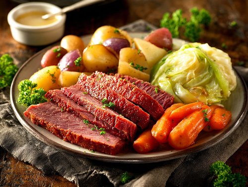 Corned Beef Brisket Dinner, Cabbage, Potatoes, Carrots