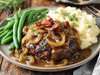 Onion Gravy Salisbury Steak Creamy Mashed Potatoes, Green Beans - NEW