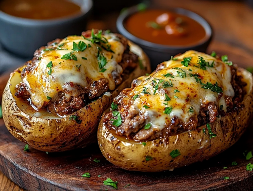 Philly Cheesesteak Loaded Potatoes (2 per order)