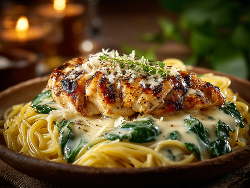 Pontchartrain Chicken, Angel Hair Pasta
