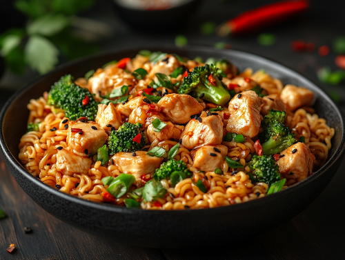 Ramen Chicken Broccoli Stir Fry