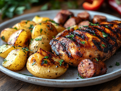 Parsley Butter Chicken with Smoky Sausage and Yukon Potatoes - NEW