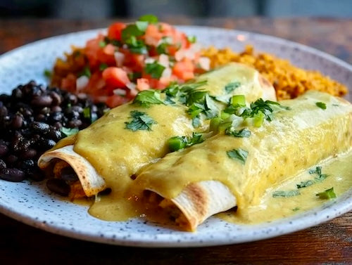 Santa Fe Chicken Enchiladas, New Mexico Rice & Beans