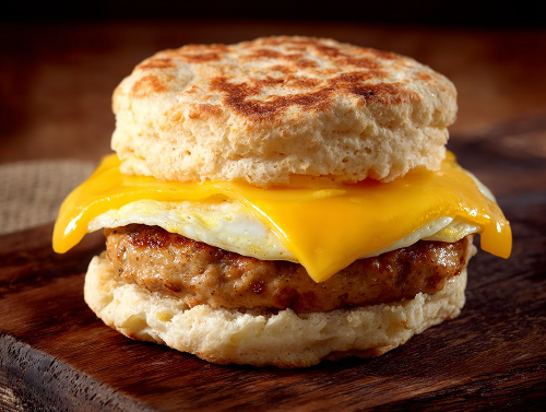 Scrambled Egg, Sausage, Cheese Biscuit