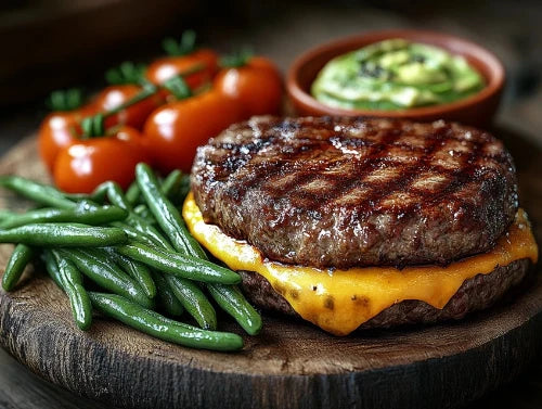 Short Rib Angus Smoked Cheddar Double Burger Platter