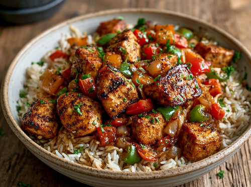 Sizzling Chicken Fajita Rice Platter - NEW