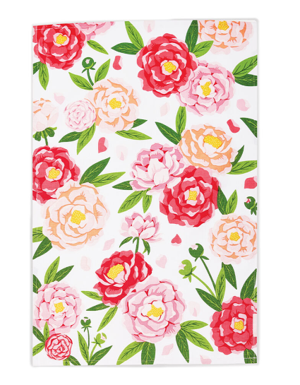 StoneWall Tea Towel Peonies