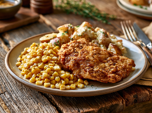 Sweet Tea Chicken, Ranch Potato Casserole, Buttery Corn - NEW
