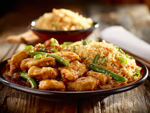 Szechuan Chicken With Fried Rice