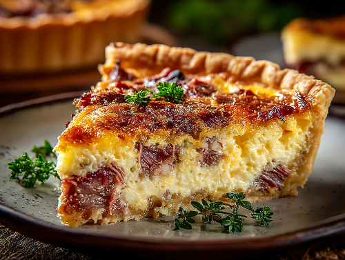 Texas Brisket, Egg, Cheese Quiche