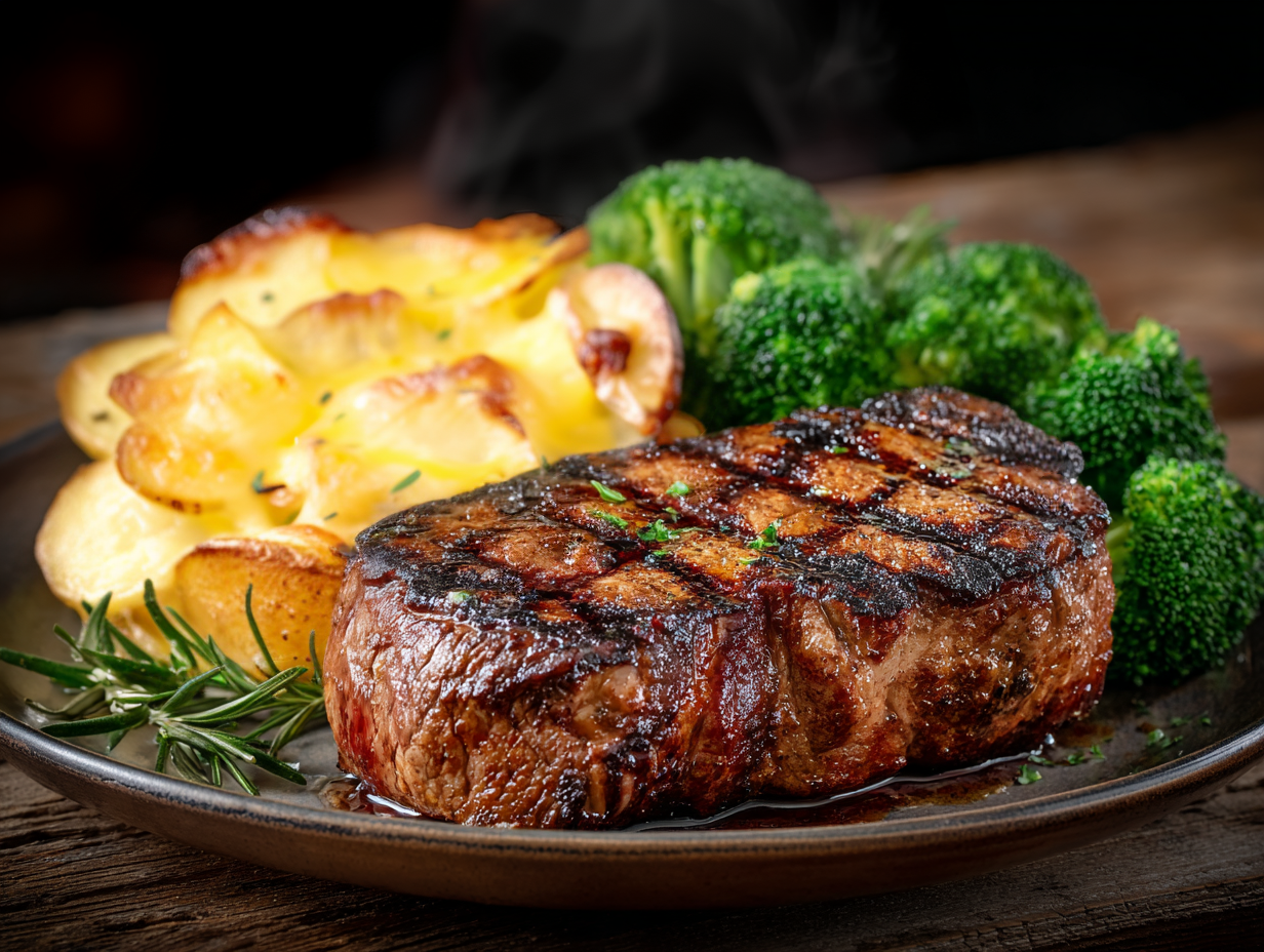 Allen Brothers Sirloin, Au Gratin Potatoes, Broccoli - NEW