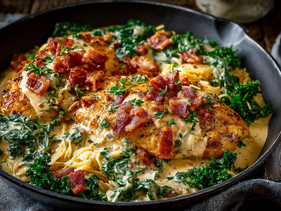 Creamy Country Dijon Chicken, Pasta, Kale - NEW